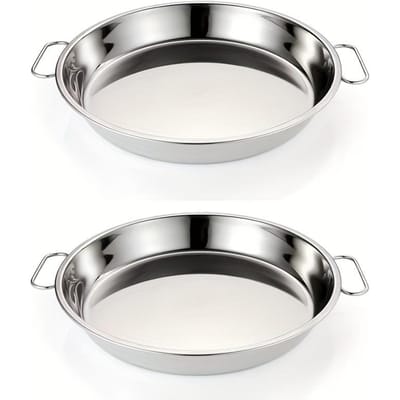 Lot de 2 plaques épaisses en acier inoxydable pour pain, gâteau, cuiseur vapeur, outils de fabrication de gâteaux stainless steels