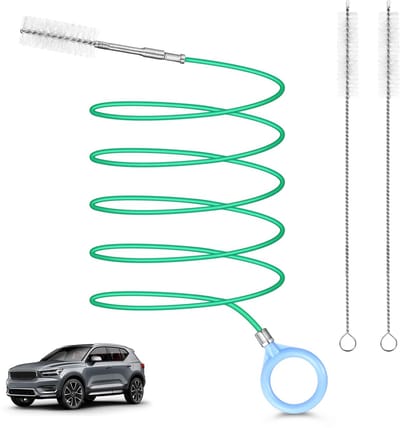 carmdering - Dakgoot Reinigingsborstel - Dakafvoer Borstelset - Flexibele Schoonmaakborstel - 300 Cm Lange Reach - Veilige Nylon Rotatieborstels - Roestvrij Staal En Duurzaam Nylon - Ringvormig Eindstuk Tegen Uitglijden - 3 Delige Set