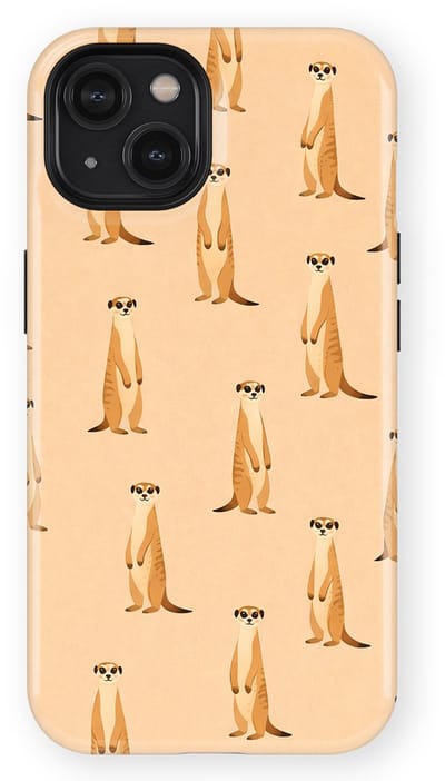 Safari Tough Case geschikt voor iPhone 14 | Premium hoesje met Safari Dieren Design | Geschikt voor Mag | Dieren Print Backcover geschikt voor iPhone 14 Stokstaartje