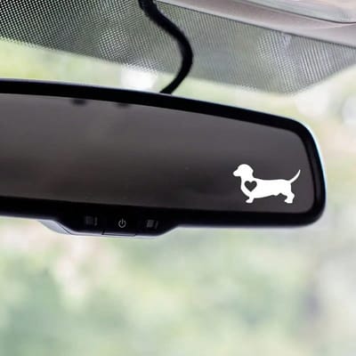 1 stuks-Vormige Teckel Auto Stickers, Kleine Honden, Hondenliefhebbers, Achteruitkijkspiegel Decals, Vinyl Decals, Geschikt voor Auto, Motorfiets, Vrachtwagen Bumpers one-size wit