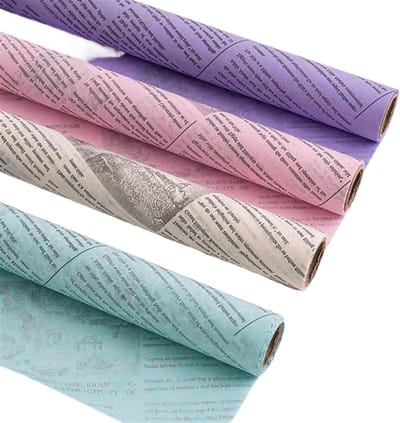 Papier met print - Inpakpapier krant - Cadeaus verfraaien - Trendy patronen - 58cm x 4m - Veelkleurig