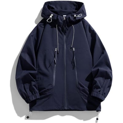 Herenjas Herfst Met Capuchon Winddicht Waterdicht Jack Casual Sport Opladen op Kleding L marineblauwe kleur