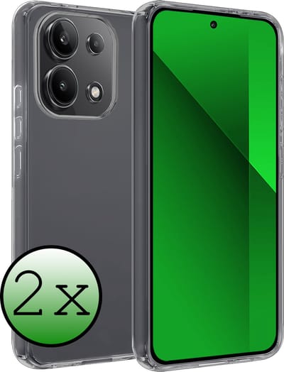 Hoesje 2 Stuks - Geschikt voor Xiaomi Redmi Note 13 4G - Sterk & Shockproof - Case Siliconen - Back Cover - Telefoon Hoes - Transparant
