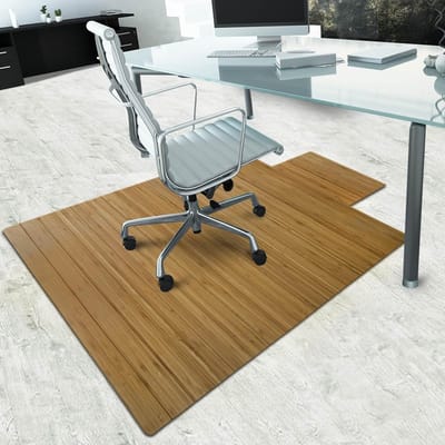 Bamboe Vloerbeschermer - Stoelmat Bureau - Vloeren Beschermen - Rubberen Noppen Grip - 90 x 120 cm - Licht