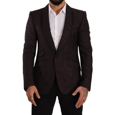 Dolce & Gabbana Heren Paarse Jacquard Effen SICILIA Blazer