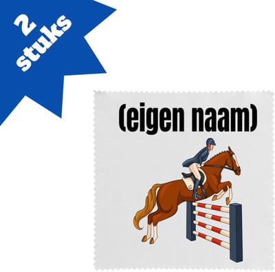 Akyol - paardrijden met eigen naam brillendoekjes - Paarden - paarden liefhebbers - iemand die houdt van paarden - verjaardag - cadeau - kado - 17,8 bij 17,8 cm - 2 stuks