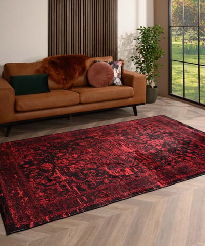 Wasbaar vloerkleed - Luca rood 80x150
