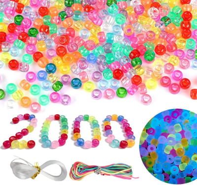 Dailygoods- Kralen Set 2000 Stuks - Kleurrijke Pony Kralen - Kralen voor Knutselen - Kralen voor Kinderen - Creatieve Hobby's - Kralenset