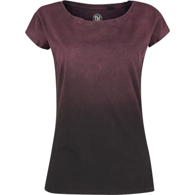 Outer Vision T-shirt - Marylin - S tot XXL - voor Vrouwen - Grijs/wijn rood