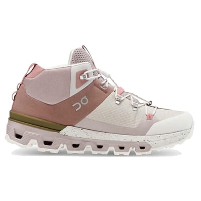 Cloudtra comfortabele halfhoge bergschoenen met ronde neus en demping voor dames, beige en roze, maat 53.99054 38 white