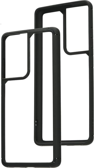Mobiparts Rugged Clear Case geschikt voor Samsung Galaxy S21 Ultra - Zwart Transparant