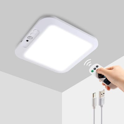 Oplaadbare Plafondlamp - Draadloze Lamp - Donkere Ruimtes Verlichten - Met Bewegingsmelder - 4000 mAh Batterij - Wit