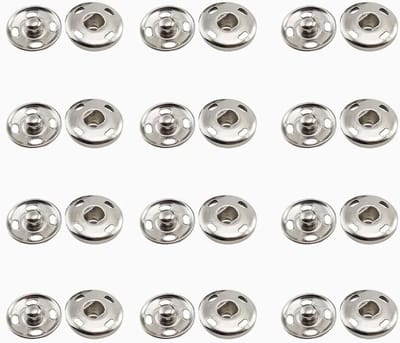 12 Sets Drukknoppen, 21mm Metaal Drukknoppen voor DIY Projecten, Handwerk en Reparaties