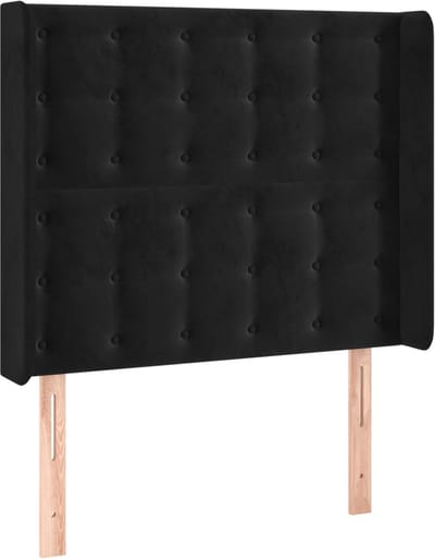 vidaXL - Hoofdbord - met - randen - 83x16x118/128 - cm - fluweel - zwart