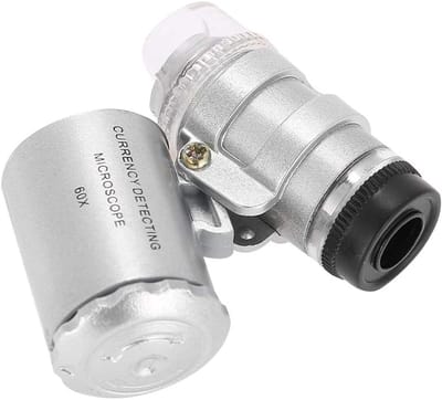 Mini microscoop zakloep met LED-lichtfunctie voor het nauwkeurig inspecteren van sieraden en het opsporen van vals geld, compact en handzaam vergrootglas