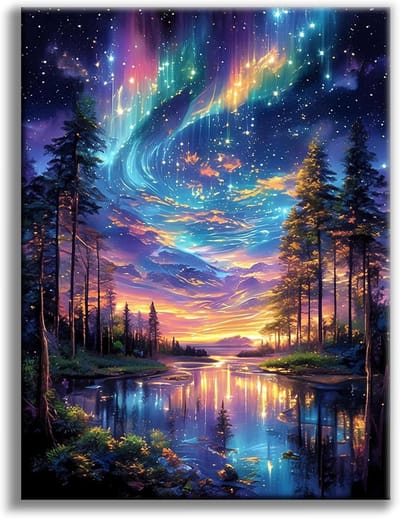BOTC Diamond Painting Volwassenen - Diamond Painting Kinderen - Diamond Painting Pakket Volledig - Aurora - 30x40cm