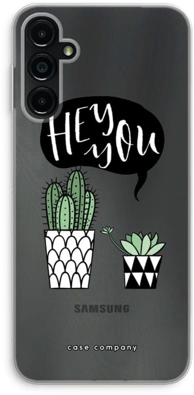 Case Company® - Hoesje geschikt voor Samsung Galaxy A14 hoesje - Hey you cactus - Soft Cover Telefoonhoesje - Bescherming aan alle Kanten en Schermrand