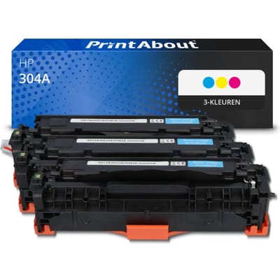 PrintAbout huismerk Toner 304A (CF372AM) 3-kleuren Multipack Geschikt voor HP