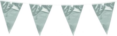 3x Vlaggenlijn metallic zilver 10 meter