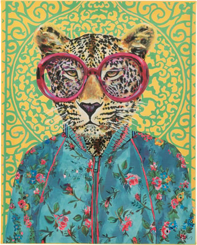 J-Line wanddecoratie Tijger Popart - canvas - mix - small