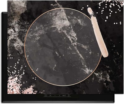 KitchenArt - Midnight Rose - Inductie Beschermer - 76x51.5 cm - Kookplaat Beschermer - Luxe Afdekplaat Inductieplaat - Anti-slip & Oprolbaar - Beschermmat Inductiekookplaat