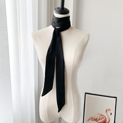 5X190Cm Dames Satijn Zijde Smalle Sjaal Neckerchief Effen Kleur Nek Sjaals Lange Zijde Sjaal Diy Tas Lint Hoofd Nek Haarband 200cm gray