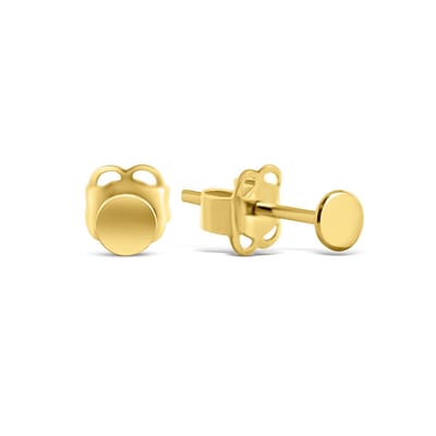 New Bling 9NBSAM-G190095 Gouden Oorknopjes Rond Plat 3mm - 14 Karaat - Goud