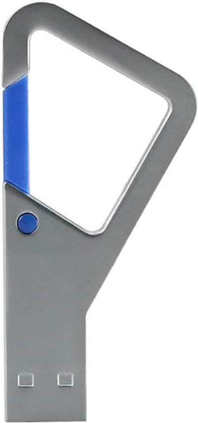 Sleutelhanger metaal usb stick 8gb blauw