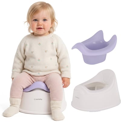 sun baby Potje - 18-36 maanden - antislipvoeten, ergonomische rugleuning, verwijderbare inzet, kunststof, tot 15 kg - Wit-Paars
