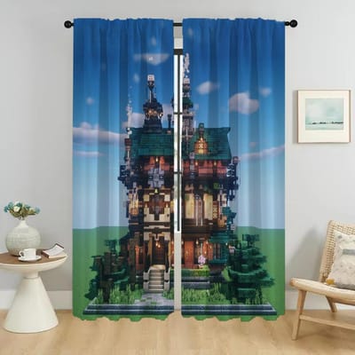Mine-crafts Verduisteringsgordijn voor Kamer 2 Panelen Home Interieur Gordijnen Halloween Decoratie Scheidingsschermen Tule voor Slaapkamer W50xH70cmx2pcs-CL gray