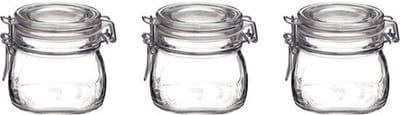 Bormioli Rocco Weckpot - 3x - 500 ml - met rubberen ring - inmaakpot - beugelsluiting