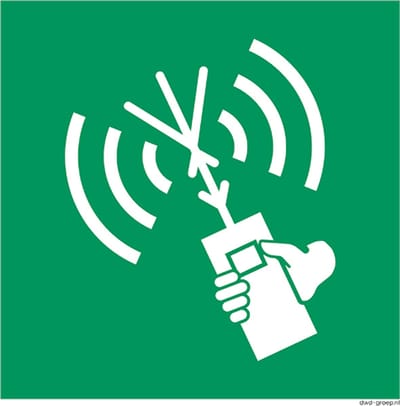 Tweerichting VHF radiotelefoon bord 200x200 mm - ISO 7010 E051