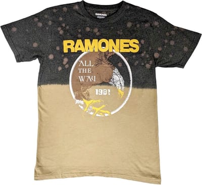 Ramones - All The Way Heren T-shirt - S - Zwart/Bruin