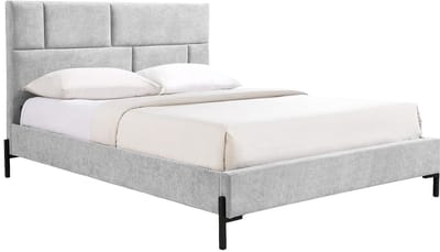 Vente-unique Bedframe stof lichtgrijs 160 x 200 cm