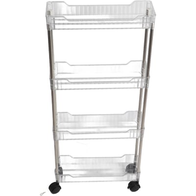 Étagère d'angle pour salle de bain, Étagère de rangement transparente pour cosmétiques de salle de bain, Organisateur de salle de bain multicouche 4