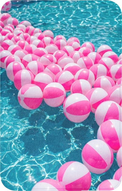 WC mat 50x80 cm - Antislip - Strandballen - Roze - Water - Toiletmat - Vloermat - Douchemat - Toilet tapijt - Toiletmatten