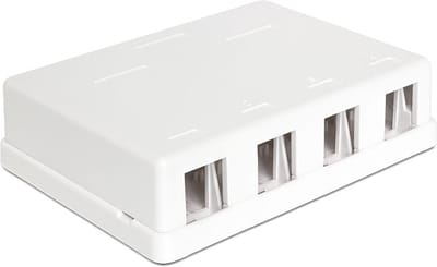Uitvoerdoos voor 4 Keystone modules / wit