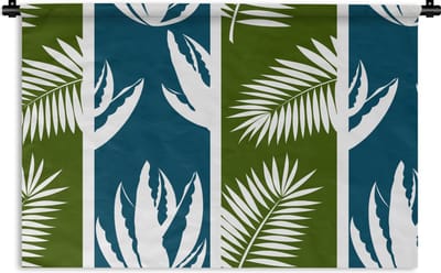 Wandkleed - Wanddoek - Bladeren - Tropisch - Design - Hawaii - 90x60 cm - Wandtapijt