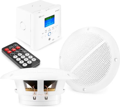 Inbouw speakers plafond Bluetooth - Complete set voor o.a. badkamer, etc. - Met inbouw versterker