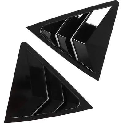 2 stuks Glanzend Zwart Achter Zijruit Lamellen Sierlijst Luchtinlaat Schep Schaduwkap Vervanging voor Corolla black
