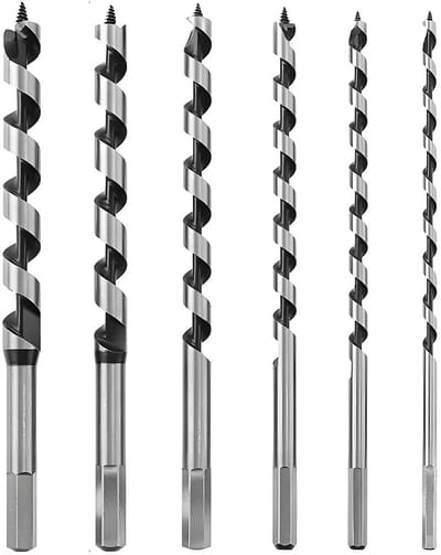 Dailygoods - Houtboor Set - Precisie Houtboren - Professioneel Gebruik - 6 Stuks - Carbon Staal - Voor Houtbewerking - 230mm Lengte