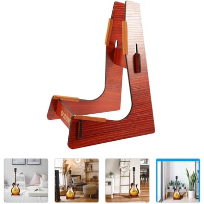 Gitaarstandaard Display Houten Plank Elektrisch Afneembaar Gereedschap Gitaren Vloer Huishoudelijk 25x17.3cm bruin