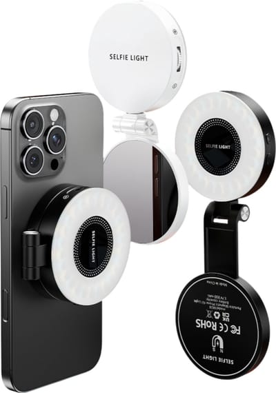 Selfie Ring Light ZWART – Geschikt voor Elke Telefoon – 3 Kleurtinten & Verstelbare Helderheid – Inclusief USB-C Kabel – Compact & Lichtgewicht