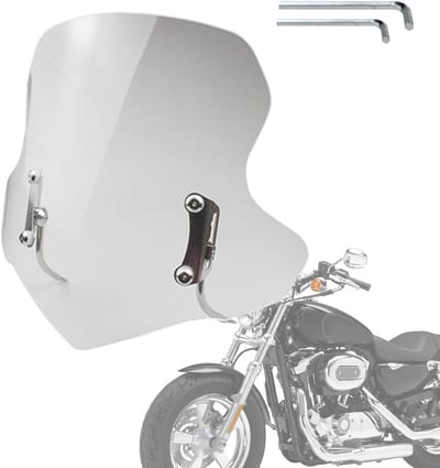Motorfiets Voorruit - Scooter Windscherm - Veilig Rijden - Verhoogt Rijcomfort - 49.5 cm - Transparant