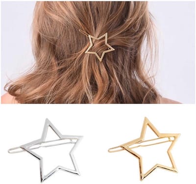 Gouden Vintage Ster Haarclip voor Halve Knot - Decoratieve Metalen Haarklem voor Dames en Meisjes