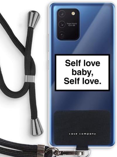 Case Company® - Hoesje met koord geschikt voor Samsung Galaxy Note 10 Lite hoesje met Koord - Self love - Telefoonhoesje met Zwart Koord - Bescherming aan alle Kanten en Over de Schermrand