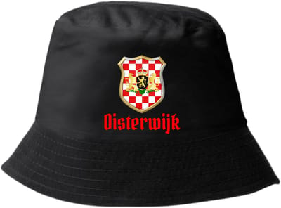 Bucket hat Noord-Brabant gepersonaliseerd - gepersonaliseerd met eigen tekst - Brabant - carnaval - festival - zwart