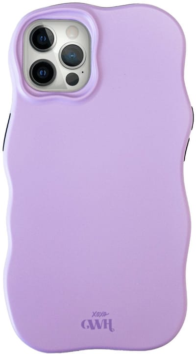 xoxo Wildhearts Wavy Case Purple telefoonhoesje - Geschikt voor iPhone 12 Pro Max - Golvend hoesje met dubbele beschermlaag - Matte afwerking - Silicone case met golven - Vlekbestendig - Paars