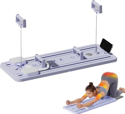 Buikwiel met Steun - Core Trainer - Spierversterking Thuis - Elleboogondersteuning - 17.4 cm Lengte - Blauw
