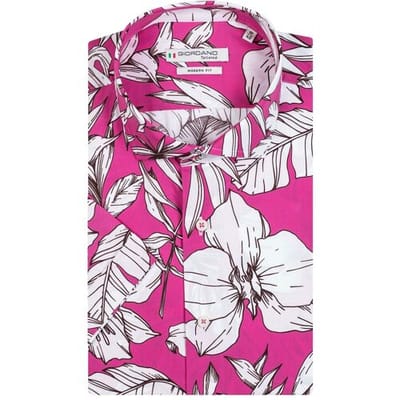 Giordano Overhemd Retro Flowers Cutaway Collar Roze / male